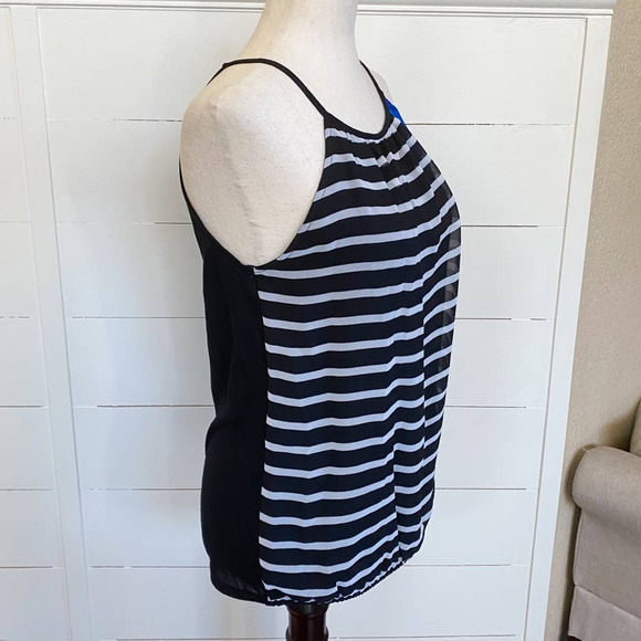 Express Black and Blue Striped Tank Top - Picture 2 of 11